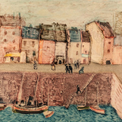 Fishing Harbor Oil on board 1934