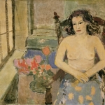 Semi-Nude with Faded Flowers 24x30 1941
