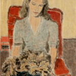 Girl with Cat 16 x 20 1944