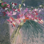 Flower Still Life [orchids and grasses] 24x29 1978-80